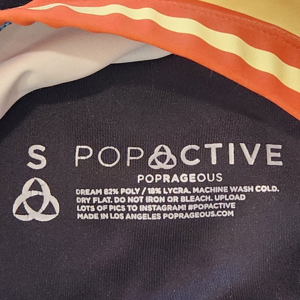 Popactive By Poprageous Dream Legging Sports Bra Set Small Palm Springs Striped - Picture 8 of 8